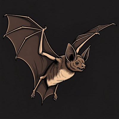 Flying bat illustration