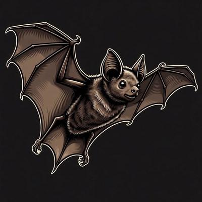 Flying bat illustration