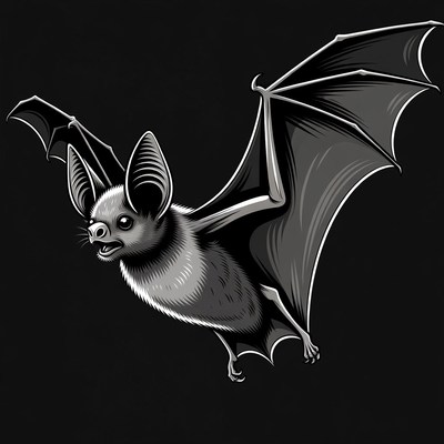 Flying bat illustration
