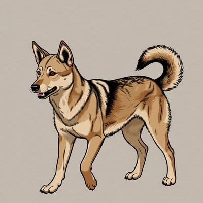 German Shepherd dog illustration
