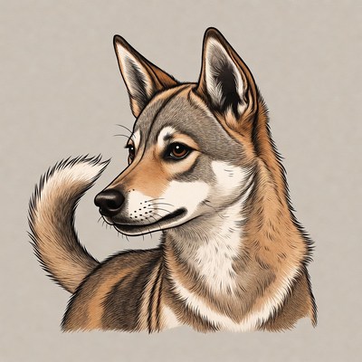 Profile of Czechoslovakian Wolfdog