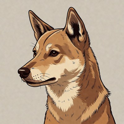 Shiba Inu dog profile illustration