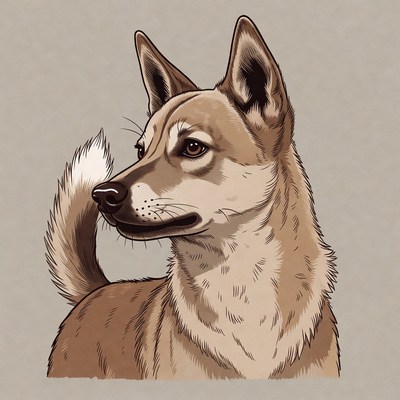 Norwegian Elkhound profile illustration