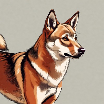 Shiba Inu dog profile view