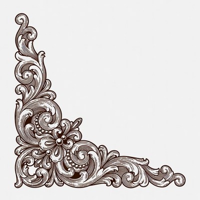 Ornate Floral Corner Border