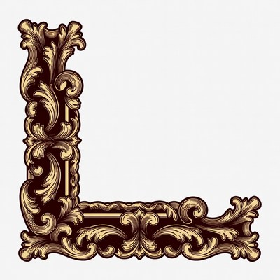 Ornate Golden L-Shaped Frame
