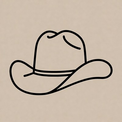 Cowboy hat line art