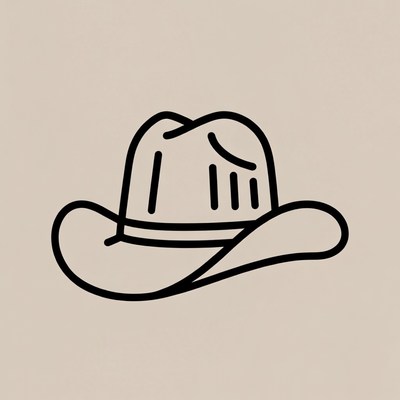 Cowboy hat line art illustration