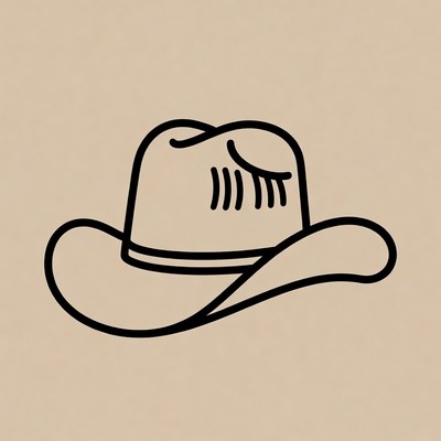 Cowboy hat line art illustration