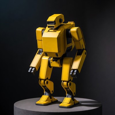 Yellow humanoid robot standing