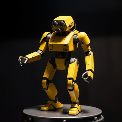 Yellow robot on platform