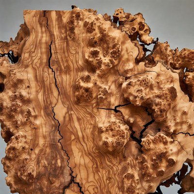 Burl Wood Slab Closeup