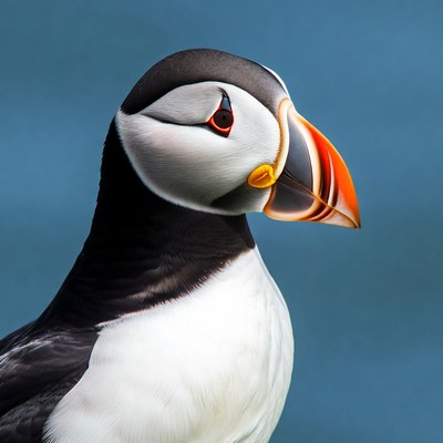 Puffin bird profile view