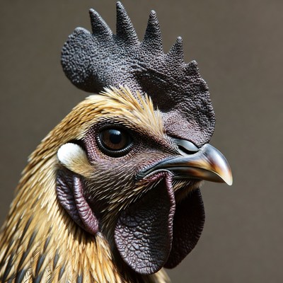 Closeup of golden rooster