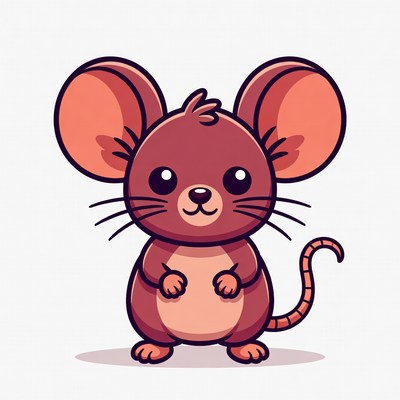 Cute cartoon brown mouse
