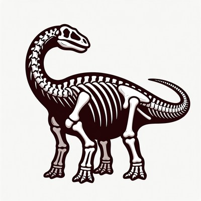 Apatosaurus skeleton illustration
