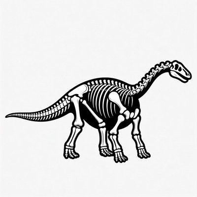 Apatosaurus skeleton illustration