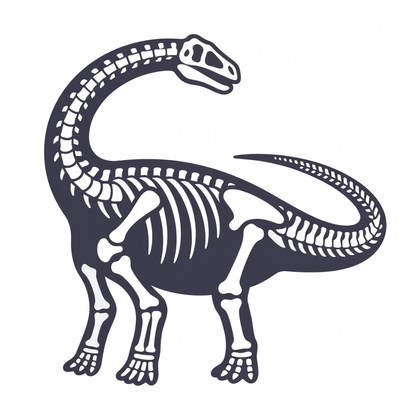 Brontosaurus Dinosaur Skeleton Illustration