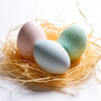 Colorful Easter Eggs in Nest