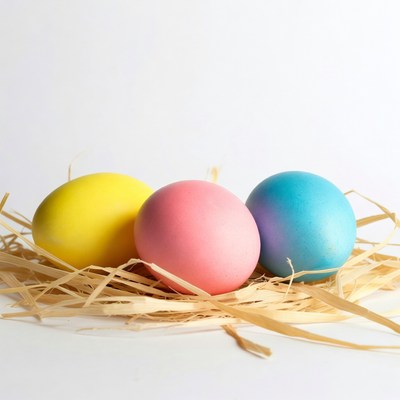 Colorful Easter Eggs in Nest