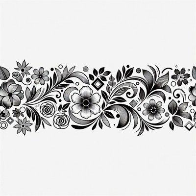 Black Floral Border Design