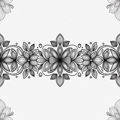 Floral Mandala Border Design