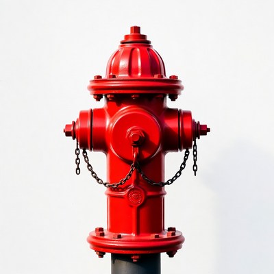 Red Fire Hydrant with Chains