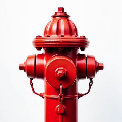 Red Fire Hydrant on White Background