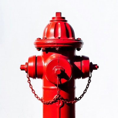 Red Fire Hydrant with Chain
