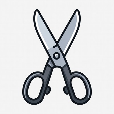 Silver Scissors Illustration