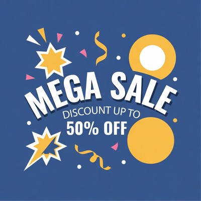 Mega Sale Discount Up to 50% Off