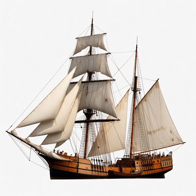 Sailing Ship with Full Sails