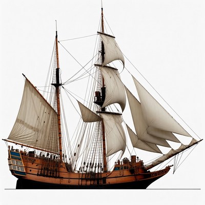 Sailing Ship with Full Sails