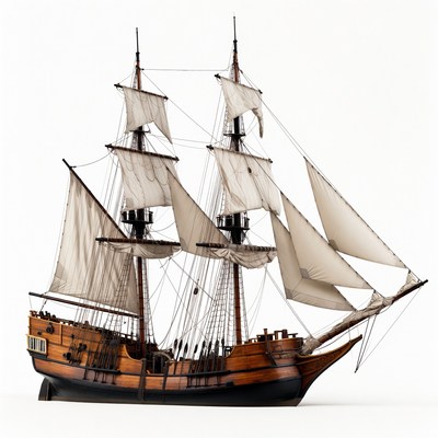 Sailing Ship with Full Sails