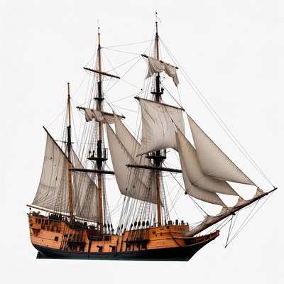 Sailing Ship with Full Sails