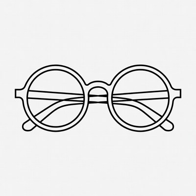 Round Wireframe Glasses Illustration