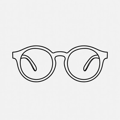 Round Wireframe Glasses Illustration
