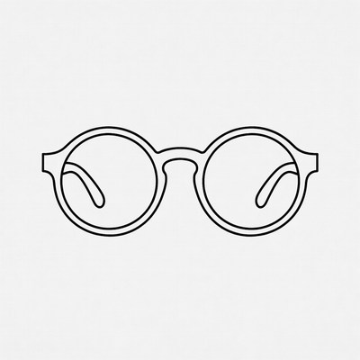 Round Glasses Line Art