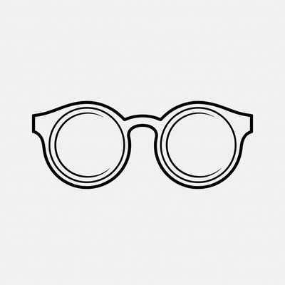 Black outline sunglasses illustration