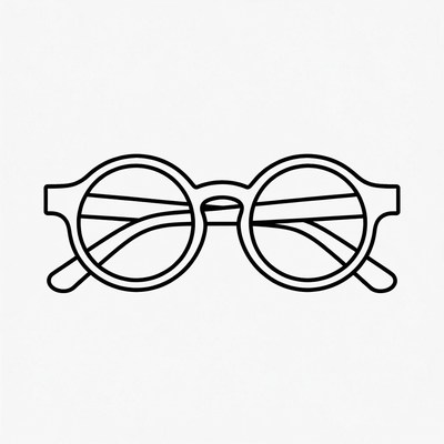 Round Wireframe Glasses Illustration