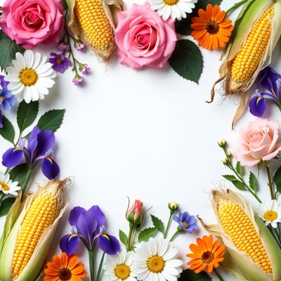 Flower and Corn Border