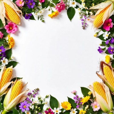 Corn and Wildflowers Border