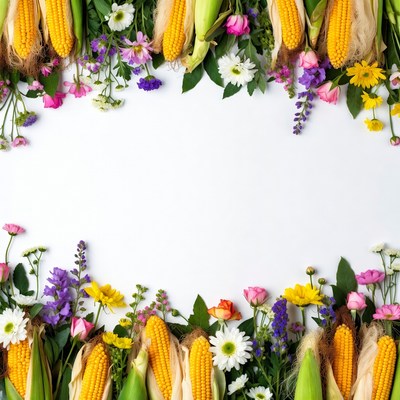 Corn and Flowers Border