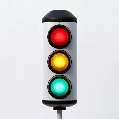 Traffic light showing red yellow green