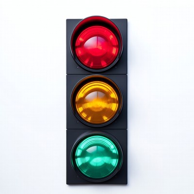 Traffic light on white background
