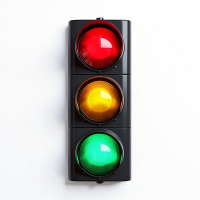 Traffic light on yellow