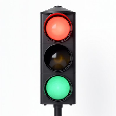 Traffic Light on White Background