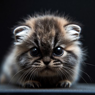 Fluffy Kitten with Big Eyes