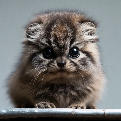 Fluffy Kitten with Big Eyes