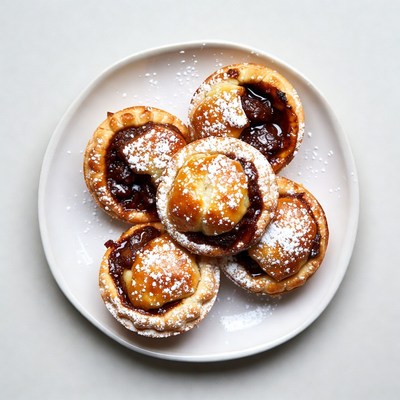 Five Mincemeat Tarts on Plate